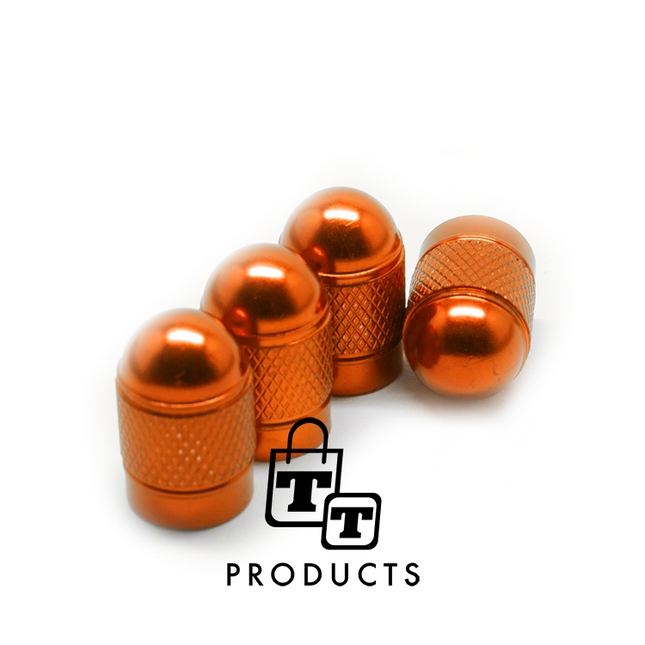 TT-products ventieldoppen Orange Bullets aluminium 4 stuks oranje