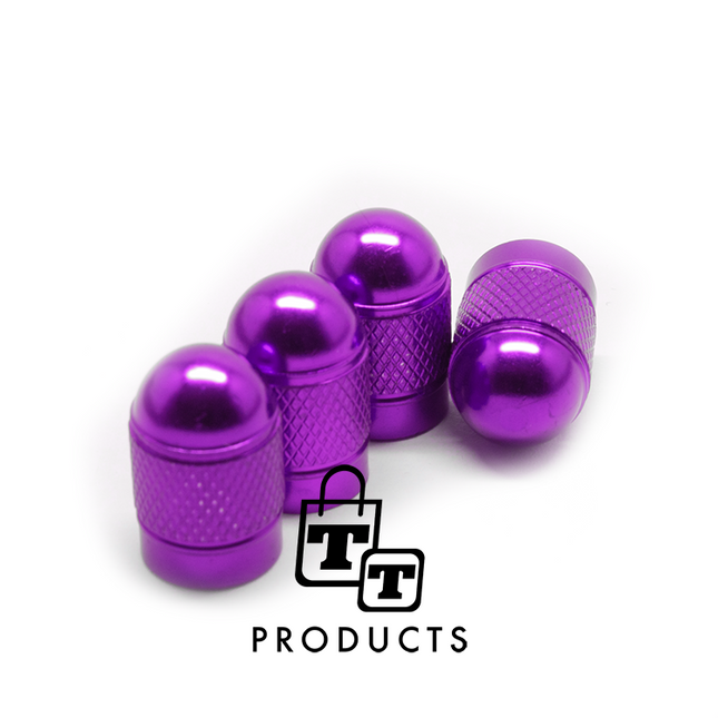 TT-products ventieldoppen Purple Bullets aluminium 4 stuks paars