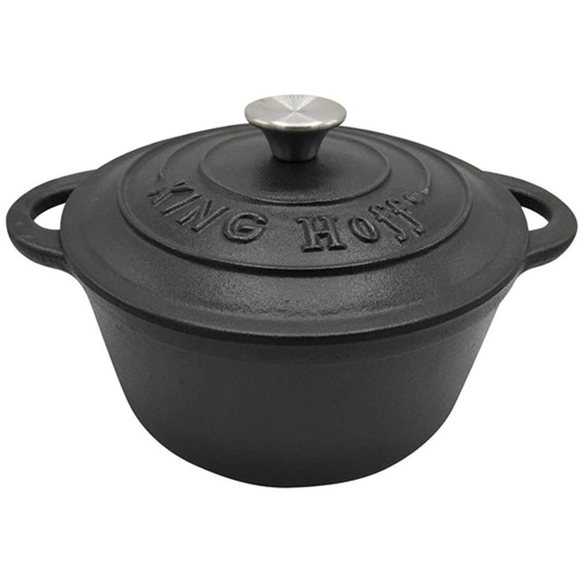 Kinghoff KH-1476 gietijzeren braadpan/kookpan Ø24cm 4L zwart