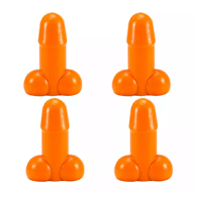 Tirecockz ventieldoppen cover penis / piemel siliconen 4 stuks oranje