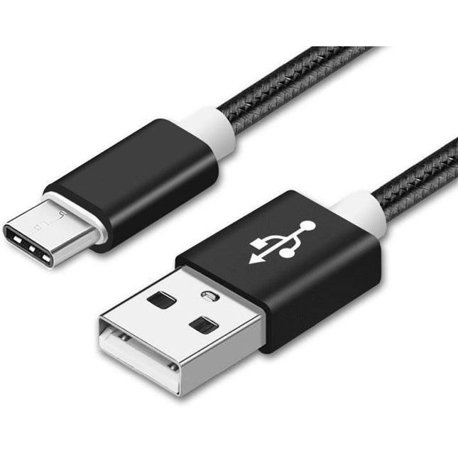 Reekin oplaadkabel USB Type-C 1 Meter (Zwart-Nylon)