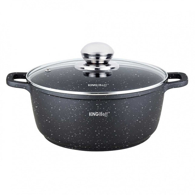 Kinghoff KH-1595 braadpan met marmeren coating 24 cm 4.5 liter zwart