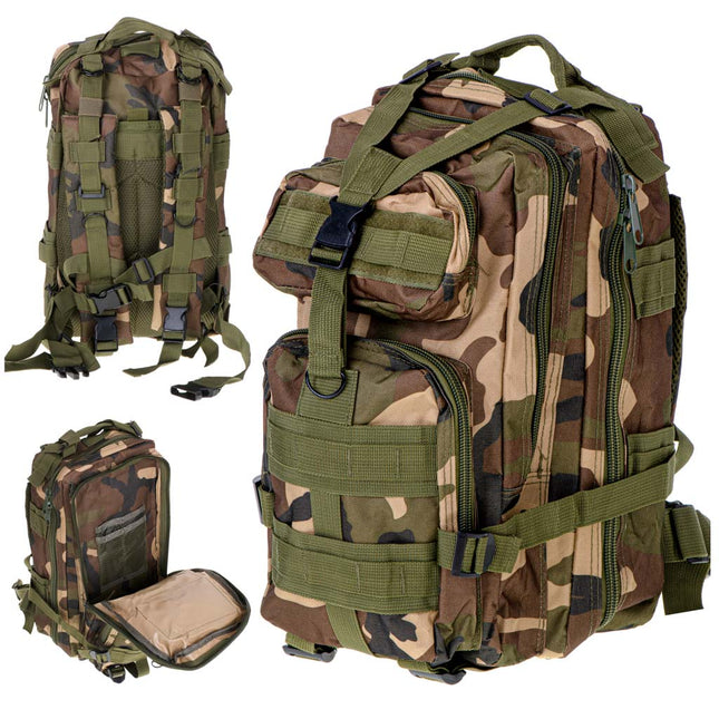 Camo militaire rugzak met 5 vakken 25l