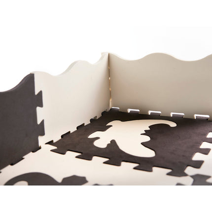 25 delige foam puzzelmat voor baby's en kinderen - Speelkleed - Speeltegels - Met rand - Zwart/wit