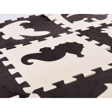 25 delige foam puzzelmat voor baby's en kinderen - Speelkleed - Speeltegels - Met rand - Zwart/wit