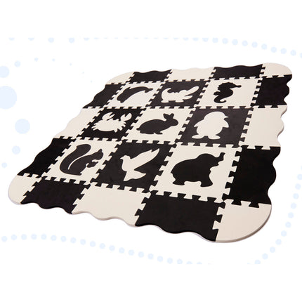 25 delige foam puzzelmat voor baby's en kinderen - Speelkleed - Speeltegels - Met rand - Zwart/wit