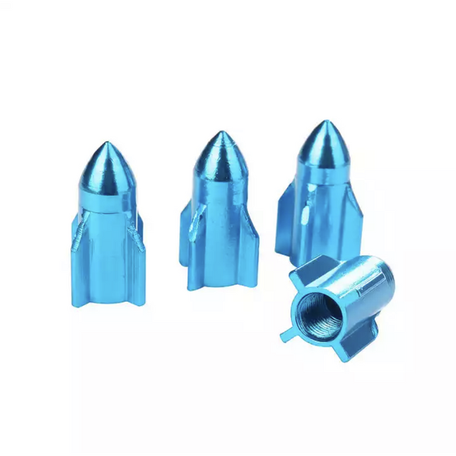 TT-products ventieldoppen Light Blue Rockets aluminium 4 stuks lichtblauw