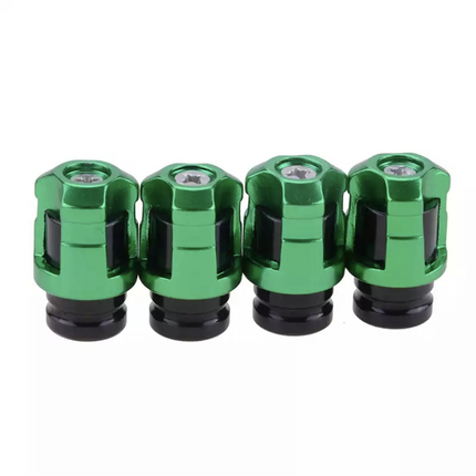 TT-products ventieldoppen Screw-on Green aluminium 4 stuks groen