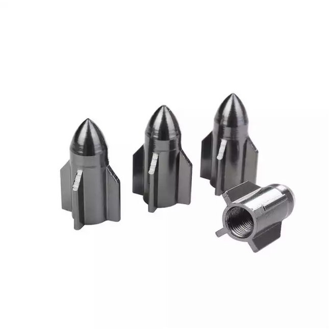 TT-products ventieldoppen Grey Rockets aluminium 4 stuks grijs