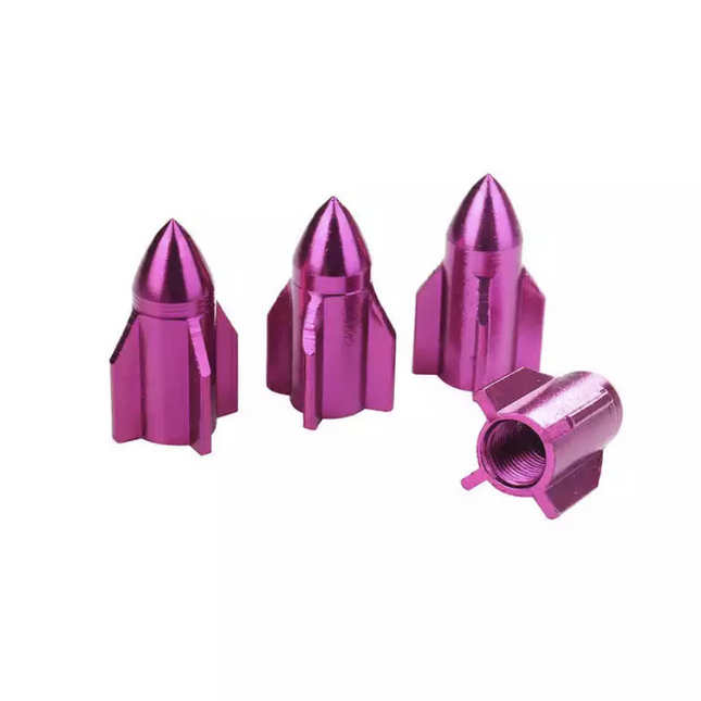 TT-products ventieldoppen Purple Rockets aluminium 4 stuks paars