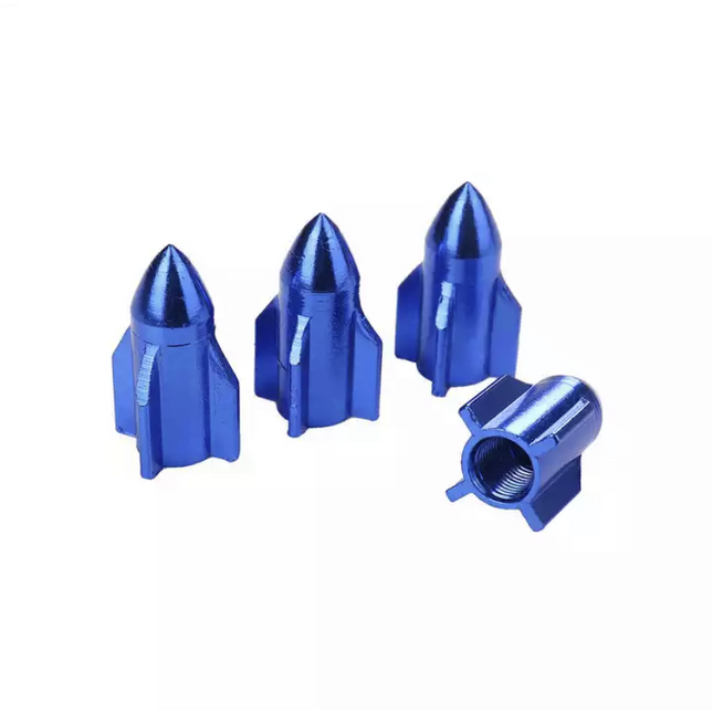 TT-products ventieldoppen Dark Blue Rockets aluminium 4 stuks donkerblauw