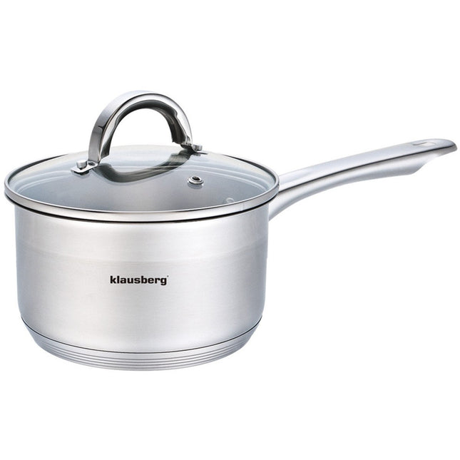 Klausberg KB-7134 steelpan / sauspan met deksel 18 cm 2.1L