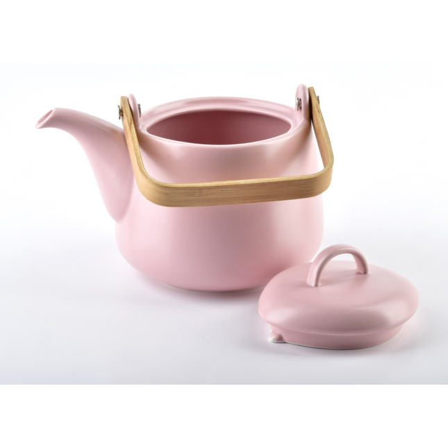 Affekdesign Happy roze porseleinen thee set inclusief 2 kop en schotel / melk en suiker set en theepot 5-delig