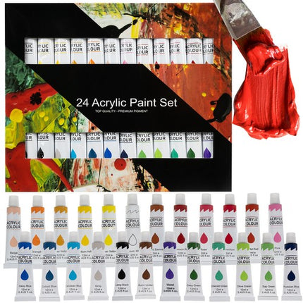 Maaleo 24 delige acrylverf set hobby schilderen