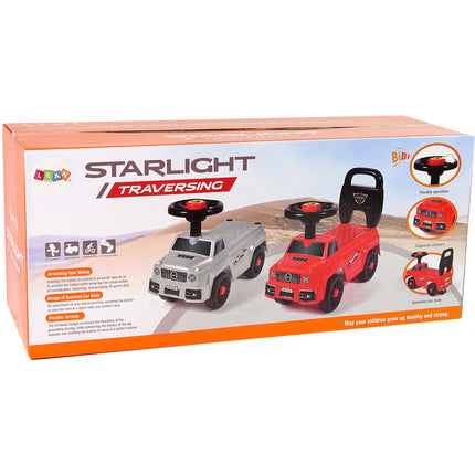 Starlight Traversing Mercedes loopauto met claxon en rugsteun vanaf 1 jaar 47 x 22 x 39 cm wit