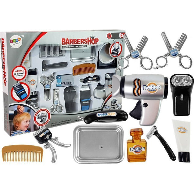 Barbershop speelgoed kapper set met föhn, tondeuse en accessoires