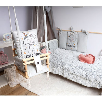 Luxe houten 3 in 1 handgemaakte unicorn meegroei babyschommel en kinderschommel