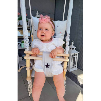 Luxe houten 3 in 1 handgemaakte unicorn meegroei babyschommel en kinderschommel