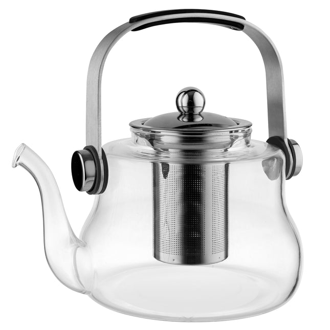 Florina Otar glazen theekan met filter - theepot met infuser 1.2L borosilicaat glas