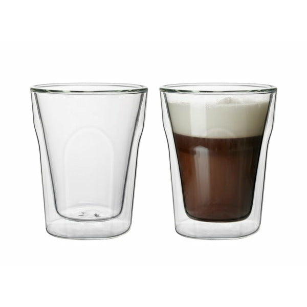 Florina set van 2 dubbelwandige koffie of thee glazen van gehard glas 240ml