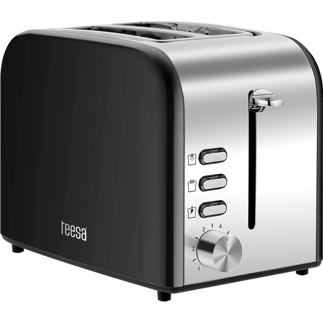 Teesa broodrooster voor 2 sneetjes brood met 6 toast opties 850W RVS TSA3300